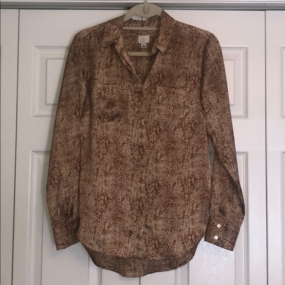A New Day Snakeskin Button Down Shirt